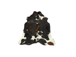 Black, Brown & White Tricolor Natural Cowhide Rug (6'3" x 6'2")