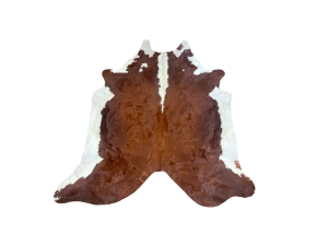 Brown & White Hereford Natural Cowhide Rug (6'3" x 6'2")