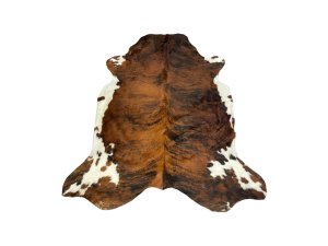 Brown, Black & White Tricolor Natural Cowhide Rug (5'8" x 5'4")