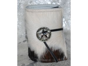  Cowhide Bottle / Can Coozie - Black and White