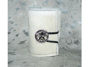New Cowhide Bottle / Can Coozie - White