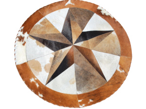 Star Cowhide Rug Round (Multicolor)
