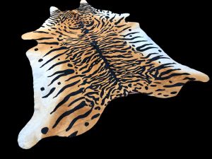 Tiger Print Cowhide Rug