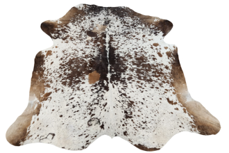 Cowhide Rug Tricolor Brown  Speckled Longhorn Warm 2 Tone