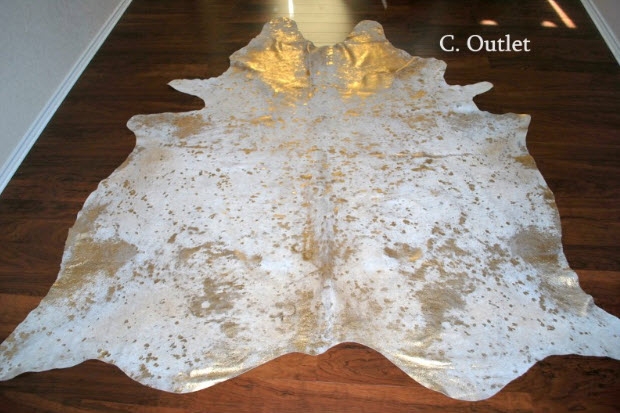 acid wash cowhide rug