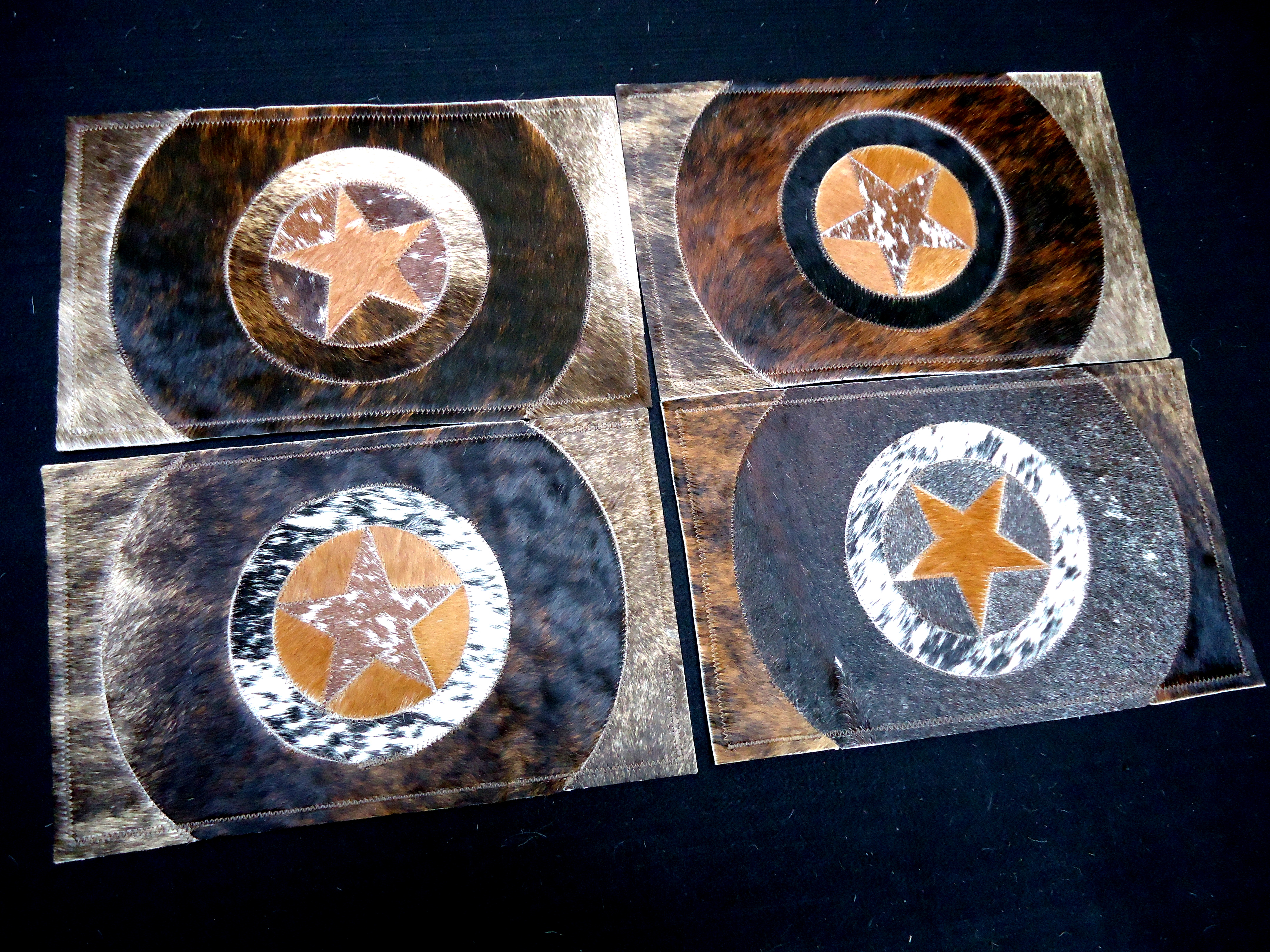 cowhide placemats