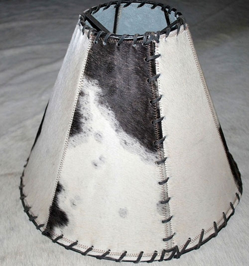 Cowhide Western Rustic Lamp Shade Leather #2