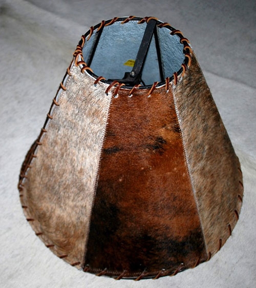 Cowhide Western Rustic Lamp Shade Leather #2a
