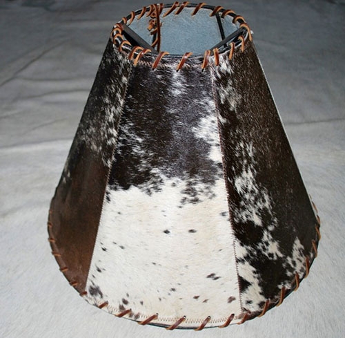 Cowhide Western Rustic Lamp Shade Leather #7c